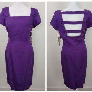 Vintage Gillian 100% Silk Purple Midi Dress NWT